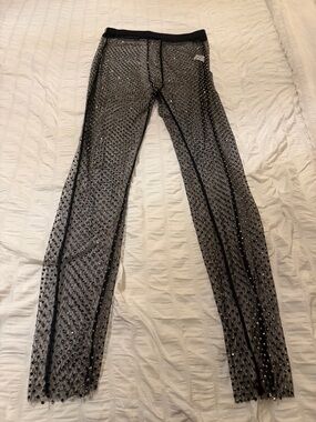 See through pants with rhinestones